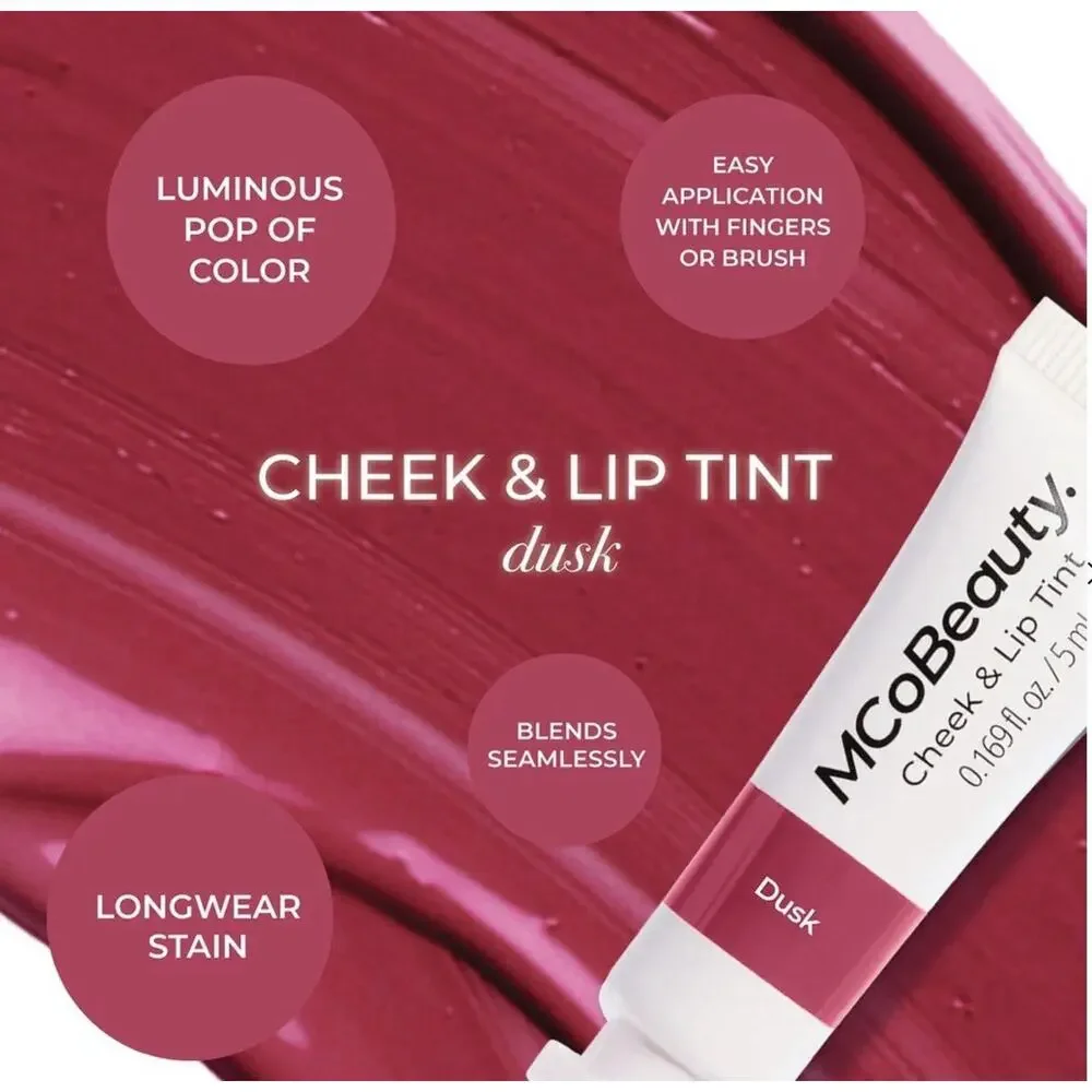 MCoBeauty Cheek & Lip Tint Stain | shade DUSK | MINI SIZE 0.16 fl oz